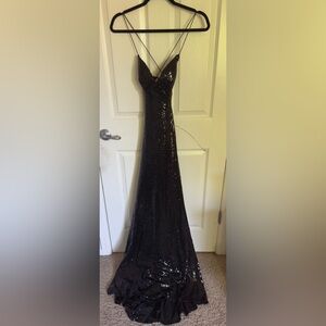 Black Sequin Prom Dress